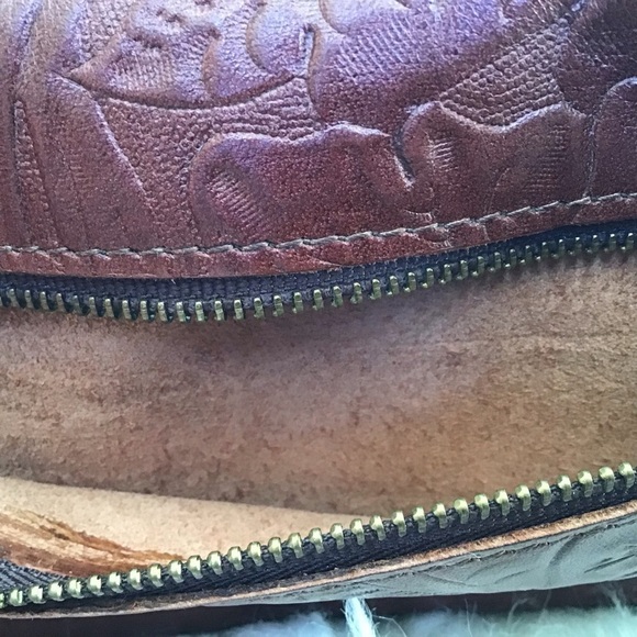 Appaloosa Trading Co. brown tooled leather wallet /sterling silver concho snap - Picture 5 of 6